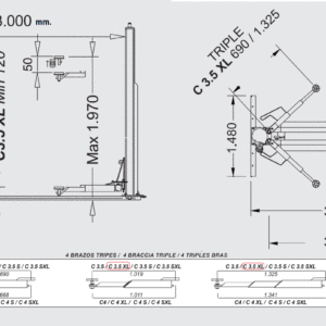 Dvostubna dizalica Cascos C3.5 XL